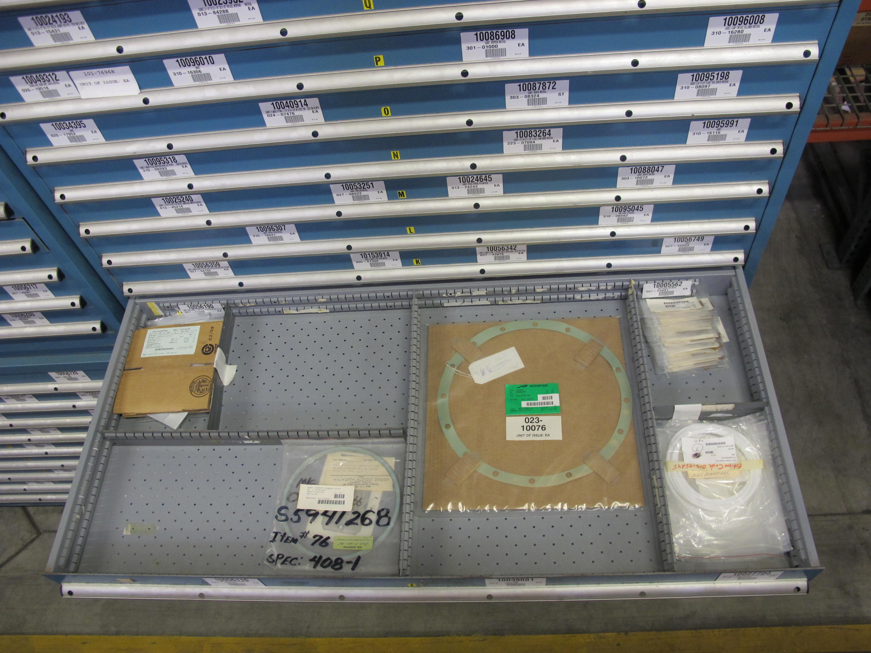 LISTA HEAVY DUTY 9-DRAWER PARTS CABINET W/ CONTENTS (W-50) LOADING & HANDLING FEE $25-